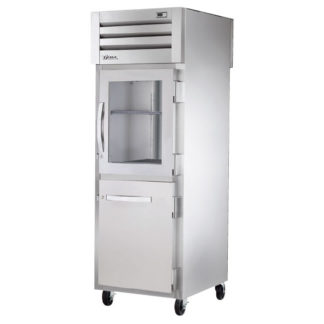 True STG1R-1HG/1HS-HC 27 1/2" One Section Reach In Refrigerator, (1) Glass Door, (1) Solid Door, Right Hinge, 115v