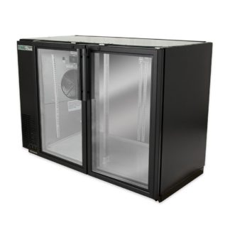True TBB-24GAL-48G-HC-LD 48" Bar Refrigerator - 2 Swinging Glass Doors, Black, 115v