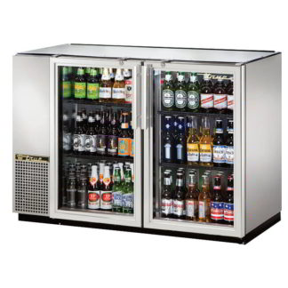 True TBB-24GAL-48G-S-HC-LD 48" Bar Refrigerator - 2 Swinging Glass Doors, Stainless, 115v