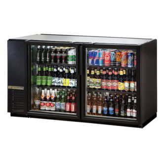 True TBB-24GAL-60G-HC-LD 60" Bar Refrigerator - 2 Swinging Glass Doors, Black, 115v