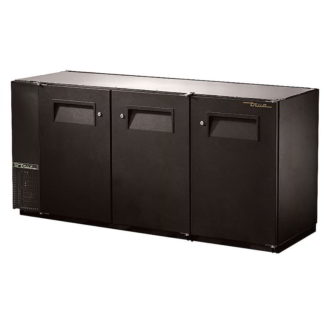 True TBB-24GAL-72-HC 71 7/8" Bar Refrigerator - 3 Swinging Solid Doors, Black, 115v