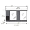 True TBB-3G-HC-LD 69" Bar Refrigerator - 2 Swinging Glass Doors, Black, 115v - Image 2