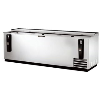 True TD-95-38-S 95" Forced Air Bottle Cooler - Holds (900) 12 oz Bottles, Lid Locks, 115v