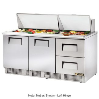 True TFP-72-30M-D-2 72" Sandwich/Salad Prep Table w/ Refrigerated Base, 115v