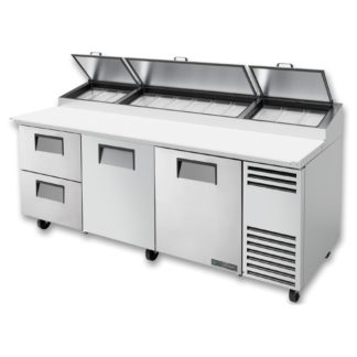 True TPP-AT-93D-2-HC 93" Pizza Prep Table w/ Refrigerated Base, 115v