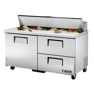 True TSSU-60-16D-2-HC 60" Sandwich/Salad Prep Table w/ Refrigerated Base, 115v
