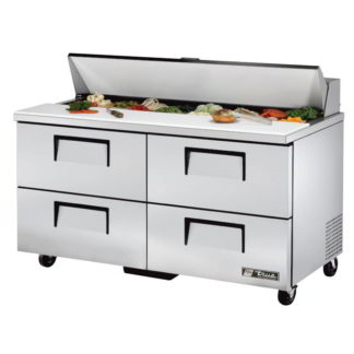 True TSSU-60-16D-4-HC 60" Sandwich/Salad Prep Table w/ Refrigerated Base, 115v