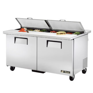 True TSSU-60-16-DS-ST-HC 60" Sandwich/Salad Prep Table w/ Refrigerated Base, 115v