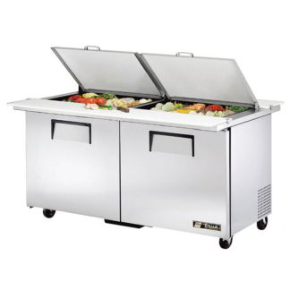 True TSSU-60-24M-B-DS-ST-HC 60" Sandwich/Salad Prep Table w/ Refrigerated Base, 115v