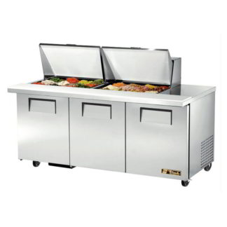 True TSSU-72-24M-B-ST-HC 72" Sandwich/Salad Prep Table w/ Refrigerated Base, 115v