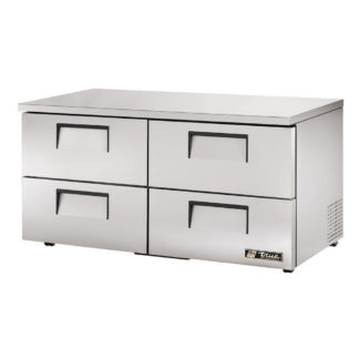 True TUC-60D-4-LP-HC 60" W Undercounter Refrigerator w/ (2) Sections & (4) Drawers, 115v