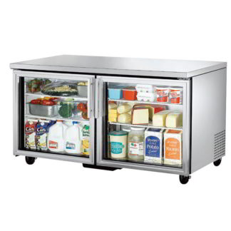 True TUC-60G-HC~FGD01 60" W Undercounter Refrigerator w/ (2) Sections & (2) Doors, 115v