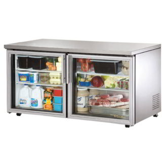 True TUC-60G-LP-HC~FGD01 60" W Undercounter Refrigerator w/ (2) Sections & (2) Doors, 115v