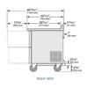 True TWT-60D-4-HC 60" Worktop Refrigerator w/ (2) Sections & (4) Drawers, 115v - Image 3