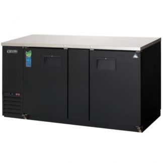 Everest Refrigeration EBB69-24 68" Black Two Section Solid Door Back Bar Cooler - 20 Cu. Ft.