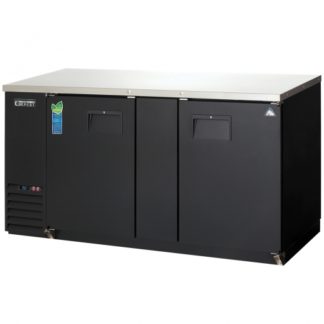 Everest Refrigeration EBB69 68" Black Two Section Solid Door Back Bar Cooler - 24 Cu. Ft.