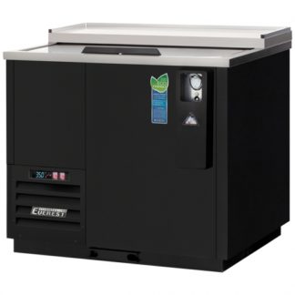 Everest Refrigeration EBC37 36-3/4" Black Horizontal Bottle Cooler - 11 Cu. Ft.