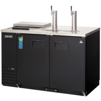 Everest Refrigeration EBD2-CT 57-3/4" Black Two Section Club Top Direct Draw Keg Refrigerator - 2 Keg