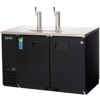 Everest Refrigeration EBD2 57-3/4" Black Two Section Direct Draw Keg Refrigerator - 2 Keg