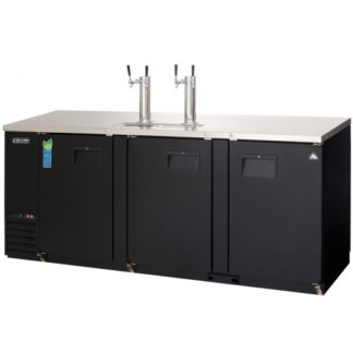 Everest Refrigeration EBD4 89-1/4" Black Three Section Direct Draw Keg Refrigerator - 4 Keg