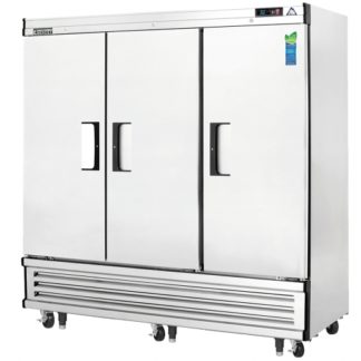 Everest Refrigeration EBR3 74-3/4" Three Section Solid Door Upright Reach-In Refrigerator - 71 Cu. Ft.