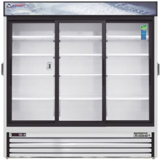 Everest Refrigeration EMGR69C 72-7/8" White Three Sliding Glass Door Chromatography Refrigerator - 69 Cu. Ft.