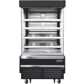 Everest Refrigeration EOMV-36-B-28-T Black 37-1/4" Vertical Air Curtain Merchandiser
