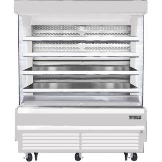 Everest Refrigeration EOMV-72-W-28-T White 73-1/4" Vertical Air Curtain Merchandiser