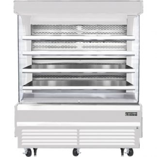 Everest Refrigeration EOMV-72-W-35-T White 73-1/4" Vertical Air Curtain Merchandiser