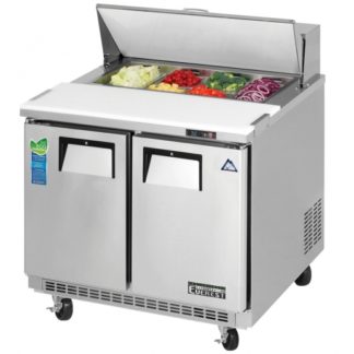 Everest Refrigeration EPBNSR2 35-5/8" Two Door Back Mount Sandwich Prep Table - 10 Cu. Ft.