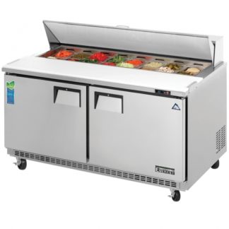 Everest Refrigeration EPBNWR2 59-1/8" Two Door Back Mount Sandwich Prep Table - 16 Cu. Ft.