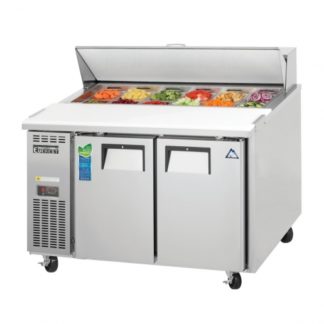 Everest Refrigeration EPR2-24 47-1/2" Two Section Side Mount Sandwich Prep Table - 9 Cu. Ft.