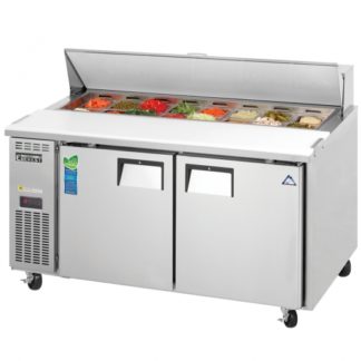 Everest Refrigeration EPWR2 59-1/8" Two Section Side Mount Sandwich Prep Table - 17 Cu. Ft.