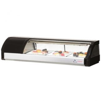 Everest Refrigeration ESC47L 47-1/4" Left Compressor Curved Glass Refrigerated Sushi Case - 1.5 Cu. Ft.