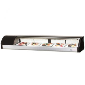 Everest Refrigeration ESC71L 71" Left Compressor Curved Glass Refrigerated Sushi Case - 2.5 Cu. Ft.