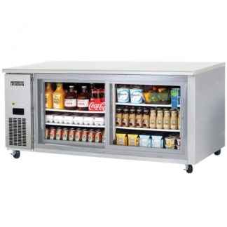 Everest Refrigeration ETGWR2 71-1/8" Two Section Side Mount Glass Door Undercounter Refrigerator - 22 Cu. Ft.