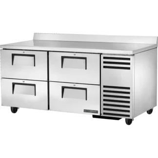 True TWT-67D-4-HC 67" Worktop Refrigerator w/ (2) Sections & (4) Drawers, 115v