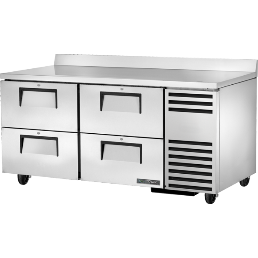 True TWT-67D-4-HC 67" Worktop Refrigerator w/ (2) Sections & (4) Drawers, 115v