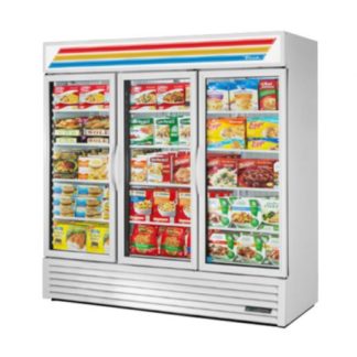 True GDM-72F-HC~TSL01 78" Three Section Display Freezer w/ Swing Doors - Bottom Mount Compressor, White, 115/208-230v/1ph