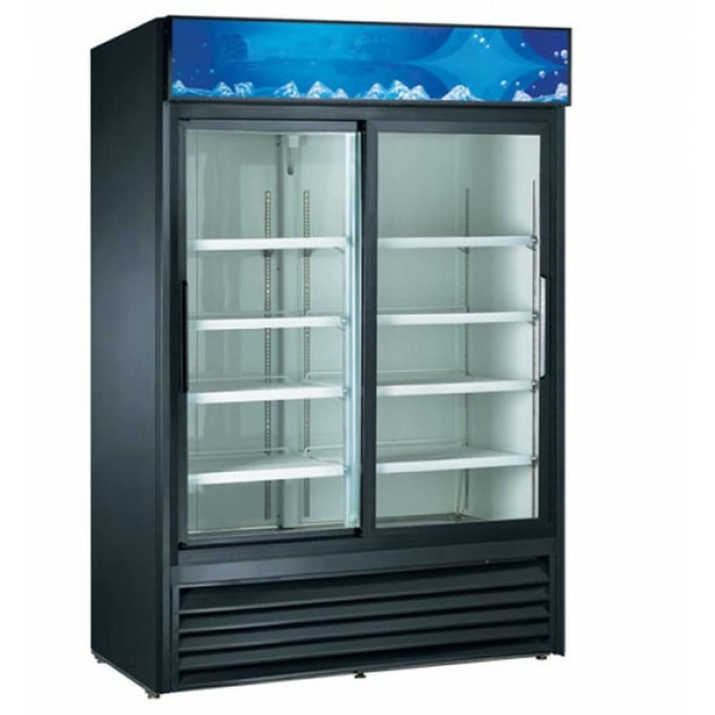 Adcraft USRFS2D/B 53" Swing Glass Door Merchandiser Refrigerator 2