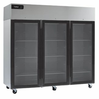 Delfield GBR3P-G 83" Three Section Reach In Refrigerator, (3) Left/Right Hinge Glass Doors, 115v