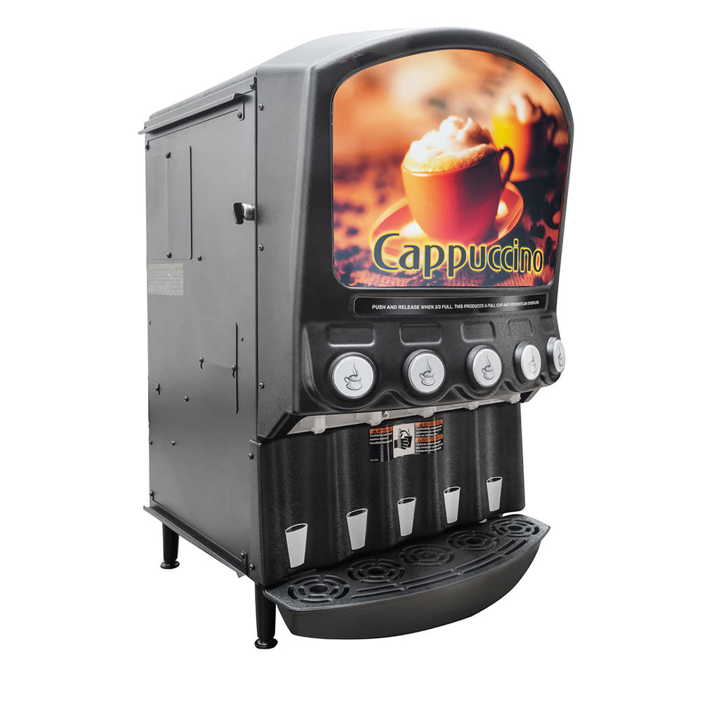 Grindmaster PIC5 5 Flavor Hot Chocolate/Cappuccino Dispenser w/ (5) 5 lb  Hoppers, 120v