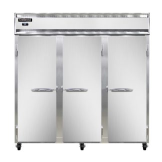 Continental 3RN 78" Three Section Reach In Refrigerator - (3) Left/Right Hinge Solid Doors, 115v