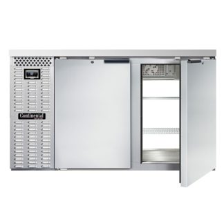 Continental BB59NSSPT 59" Pass-Thru Bar Refrigerator - (4) Swinging Solid Doors, Stainless, 115v