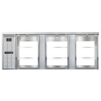 Continental BB90NSSGDPT 90" Pass Thru Bar Refrigerator - 6 Swinging Glass Doors, Stainless Steel, 115v