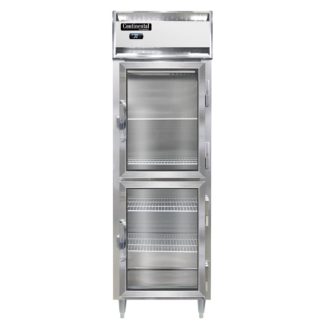 Continental D1RNSSGDHD 26" One Section Reach In Refrigerator, (2) Right Hinge Glass Doors, 115v