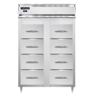 Continental D2RSNSS-F 52" Poultry & Fish File Refrigerator w/ (2) Sections & (8) Drawers, 115v