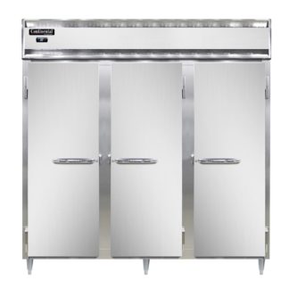 Continental DL3R-SS-PT 78" Three Section Pass Thru Refrigerator, (6) Left/Right Hinge Solid Doors, 115v