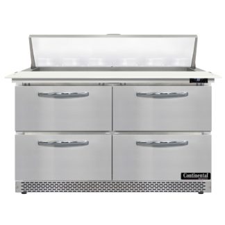 Continental SW48N12C-FB-D 48" Sandwich/Salad Prep Table w/ Refrigerated Base, 115v