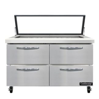 Continental SW48N18M-HGL-D 48" Sandwich/Salad Prep Table w/ Refrigerated Base, 115v